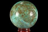 Polished Chrysocolla Sphere - Peru #95662-1